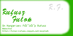 rufusz fulop business card